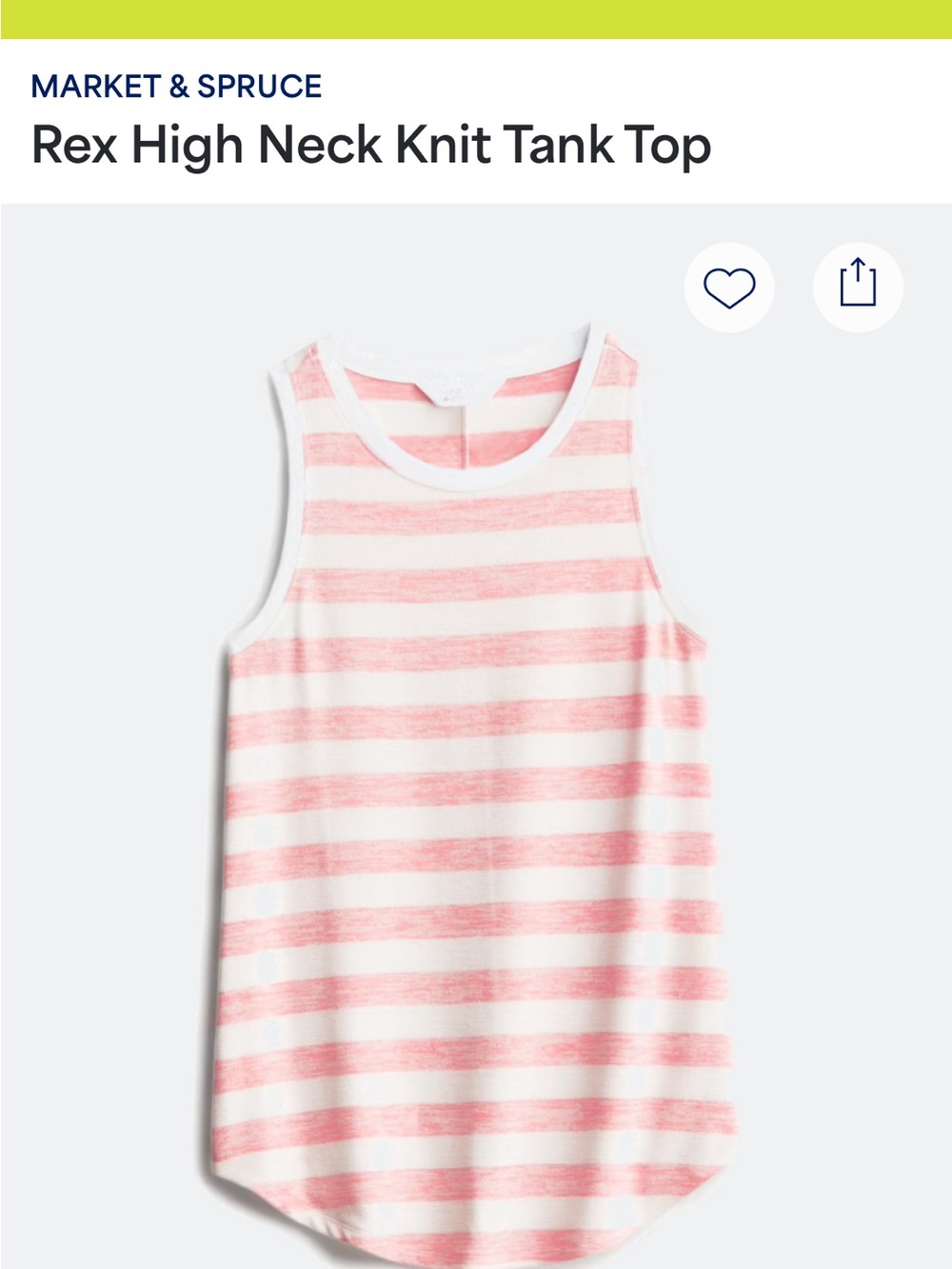Market & Spruce Coral Pink and White Striped High Neck Knit Tank Top - Kids
